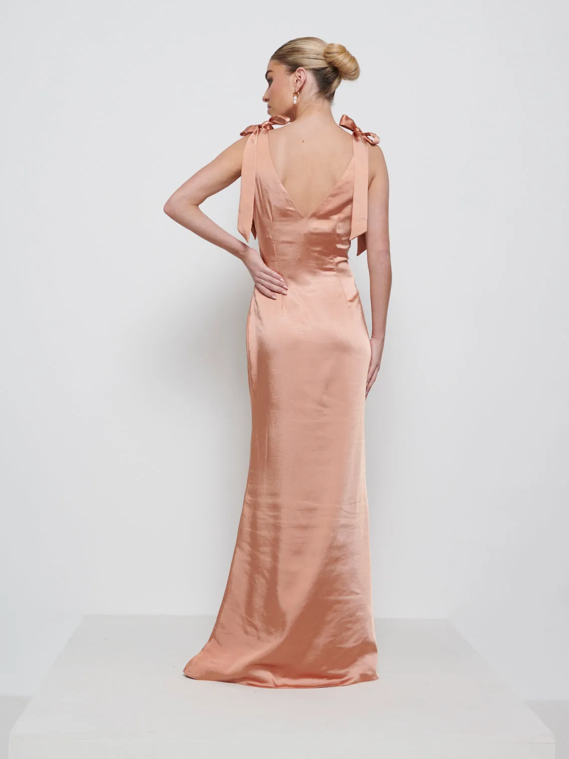 Piper Tie Maxi Bridesmaid Dress - Cinnamon sold by Pretty Lavish product image thumbnail 3