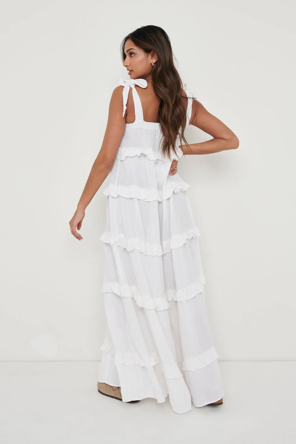 Rosetta Ruffle Midi Dress - White sold by Pretty Lavish product image thumbnail 3