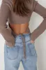 Jayla Tie Back Knit Top - Taupe sold by Pretty Lavish