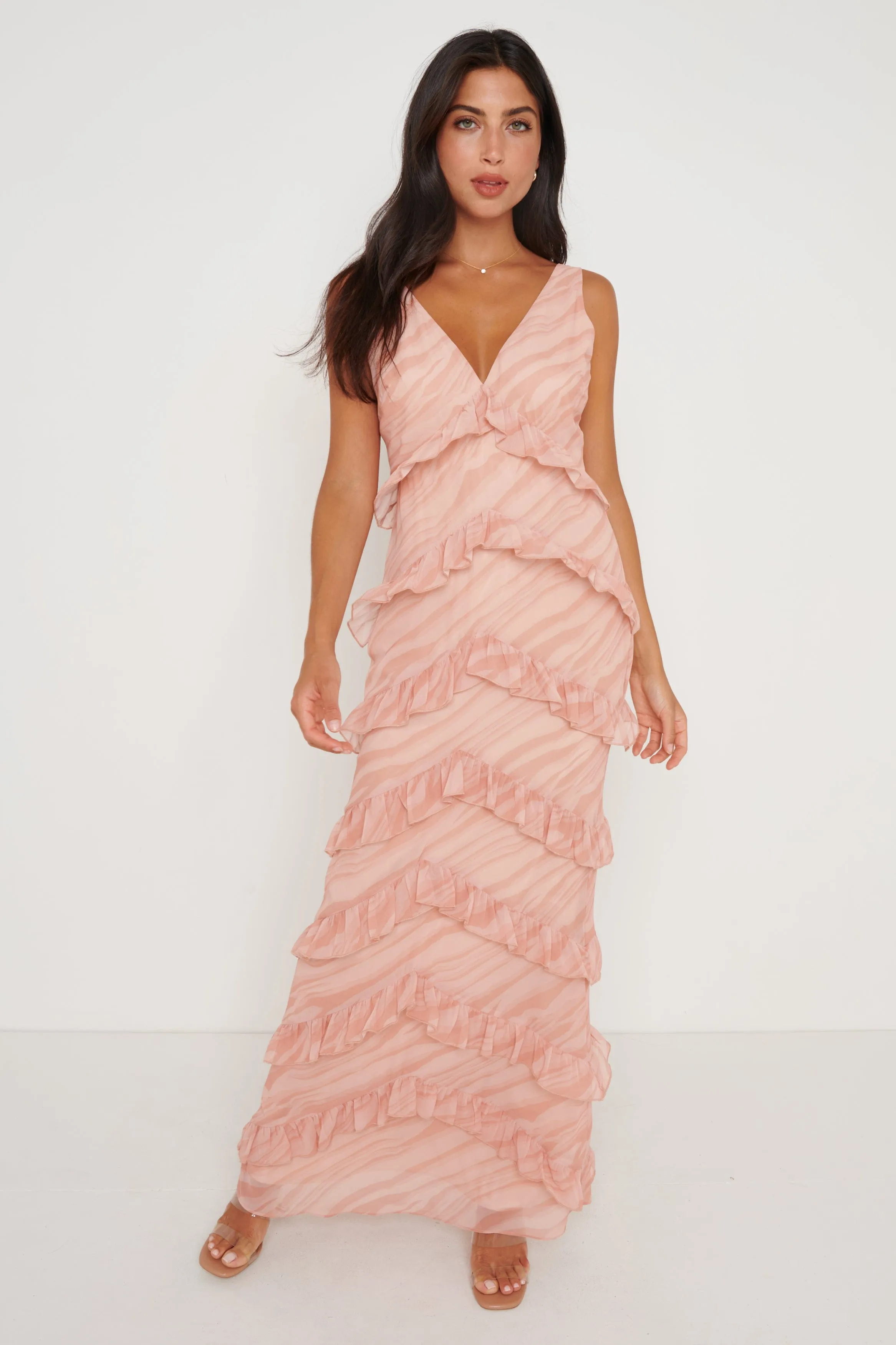 Piper Ruffle Maxi Dress - Terracotta sold by Pretty Lavish product image thumbnail 4