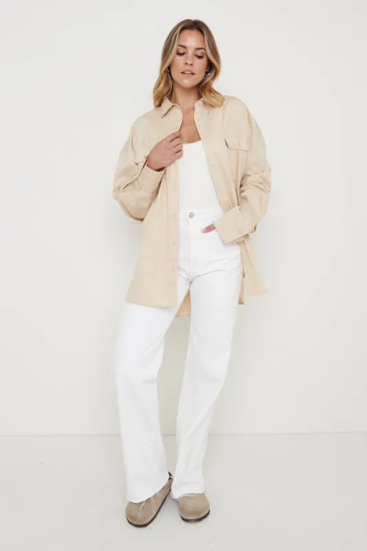 Max Utility Shirt - Beige sold by Pretty Lavish
