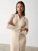 Lennox Buttoned Knit Midaxi Dress - Ecru sold by Pretty Lavish