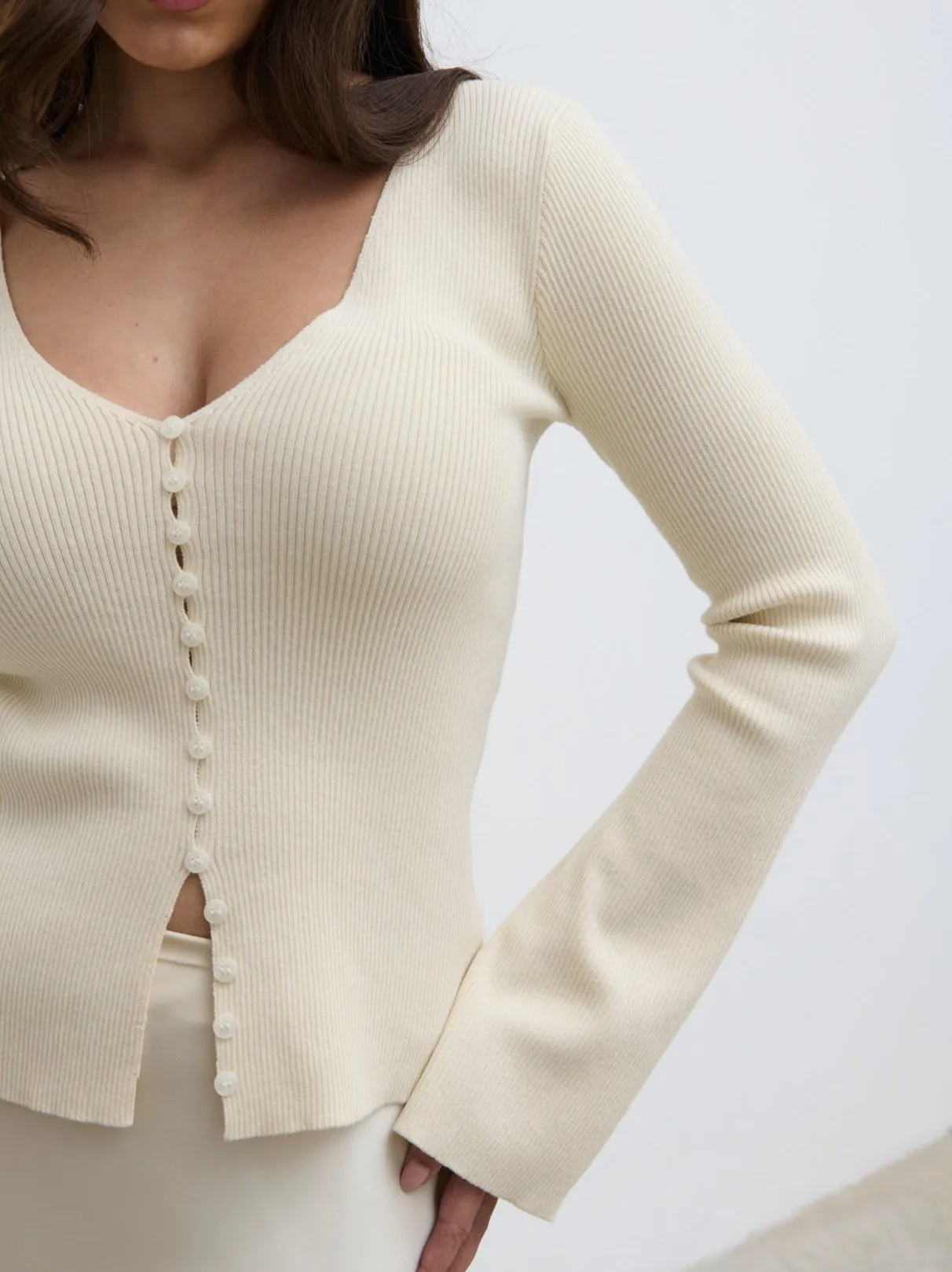 Tia Knit Cardigan - Cream sold by Pretty Lavish product image thumbnail 2
