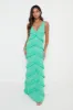 Piper Ruffle Maxi Dress - Green sold by Pretty Lavish
