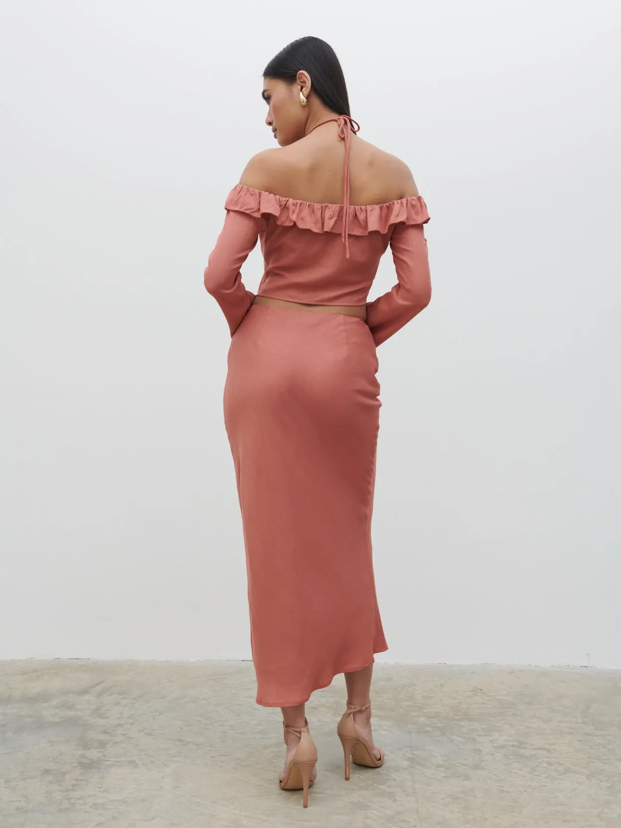 Tiffany Midaxi Skirt - Terracotta sold by Pretty Lavish product image thumbnail 5