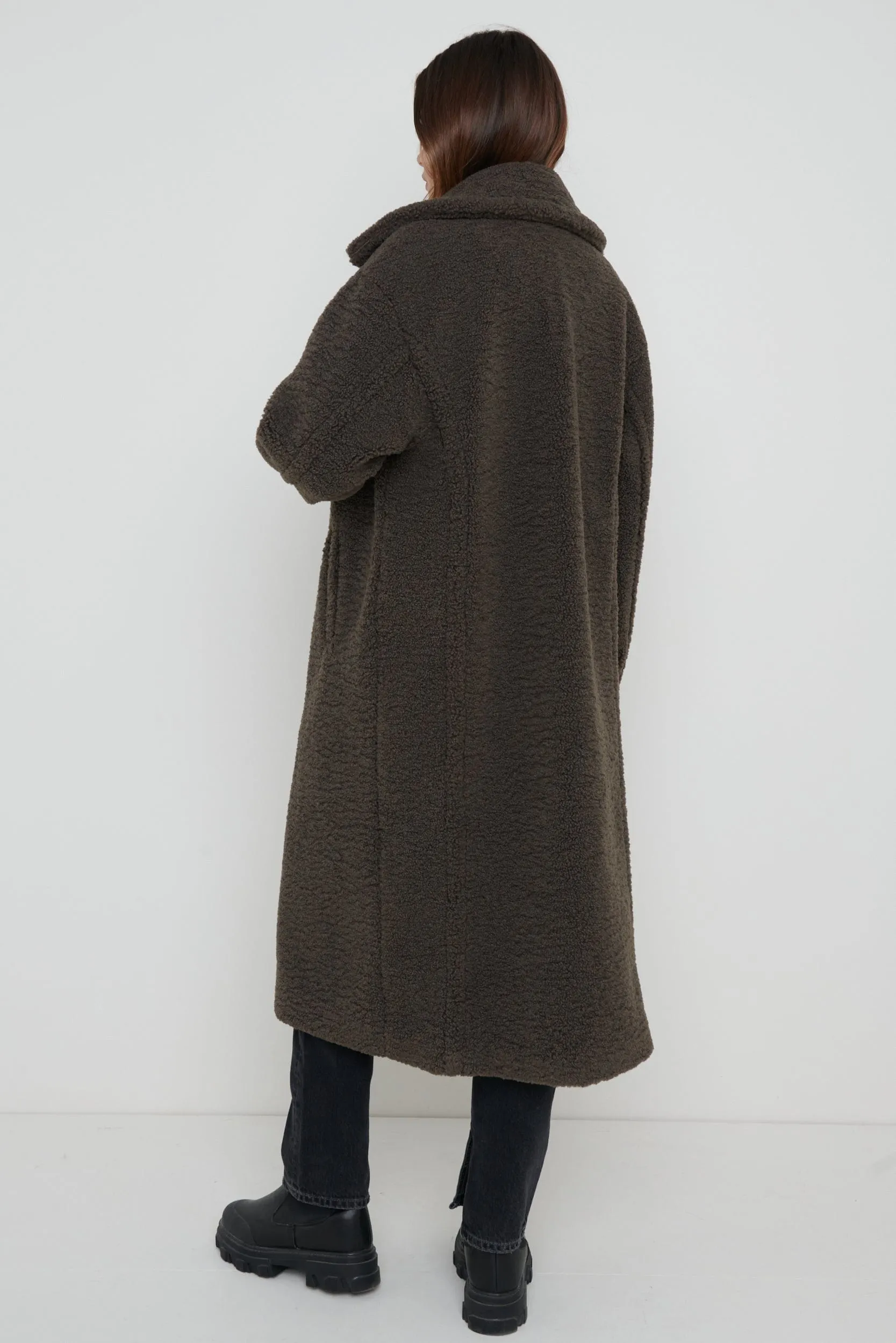 London Fog Overcoat Men 42S Gray Faux Fur Retro Grandpa