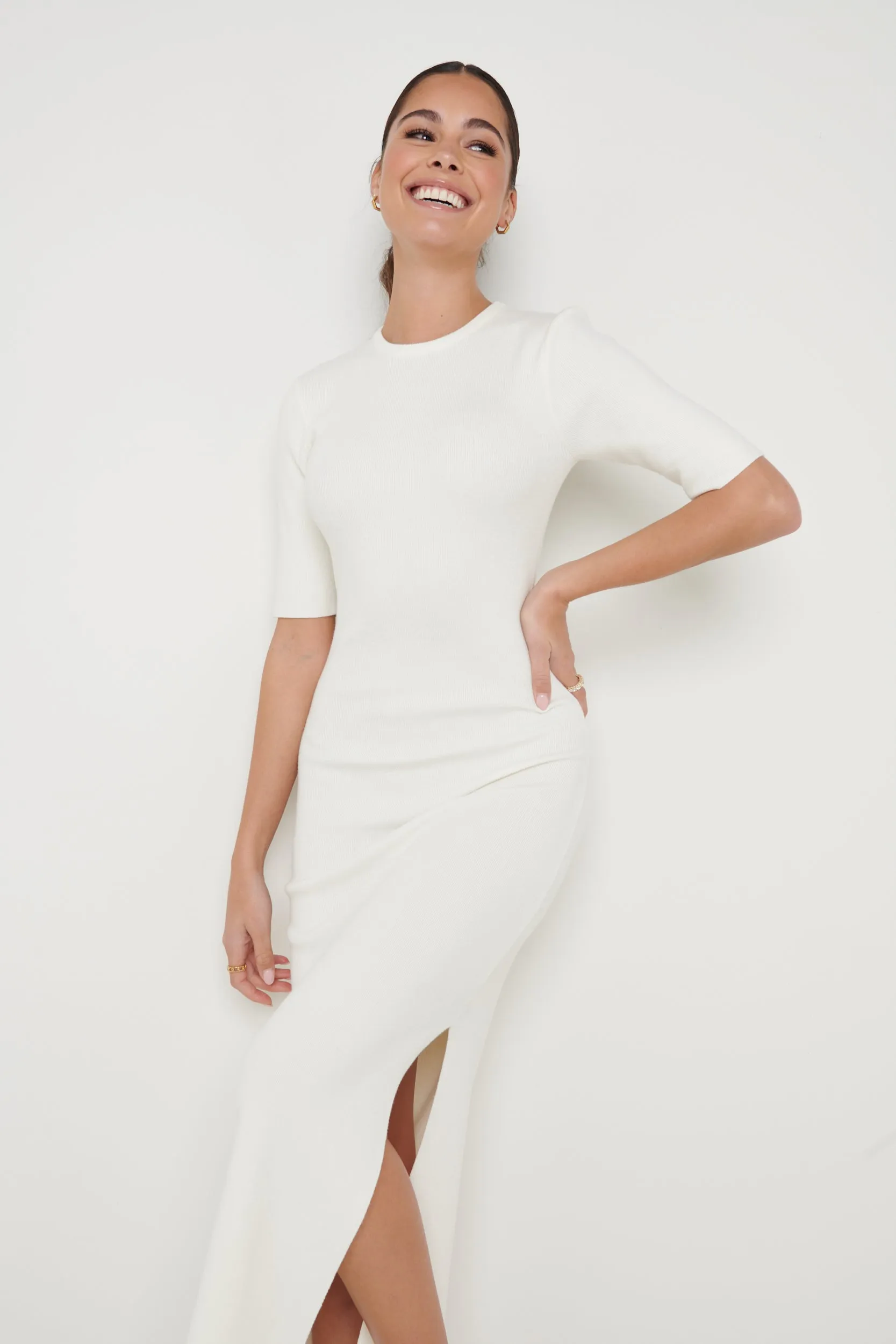 Rosa Midaxi Knit Dress - Cream sold by Pretty Lavish product image thumbnail 3