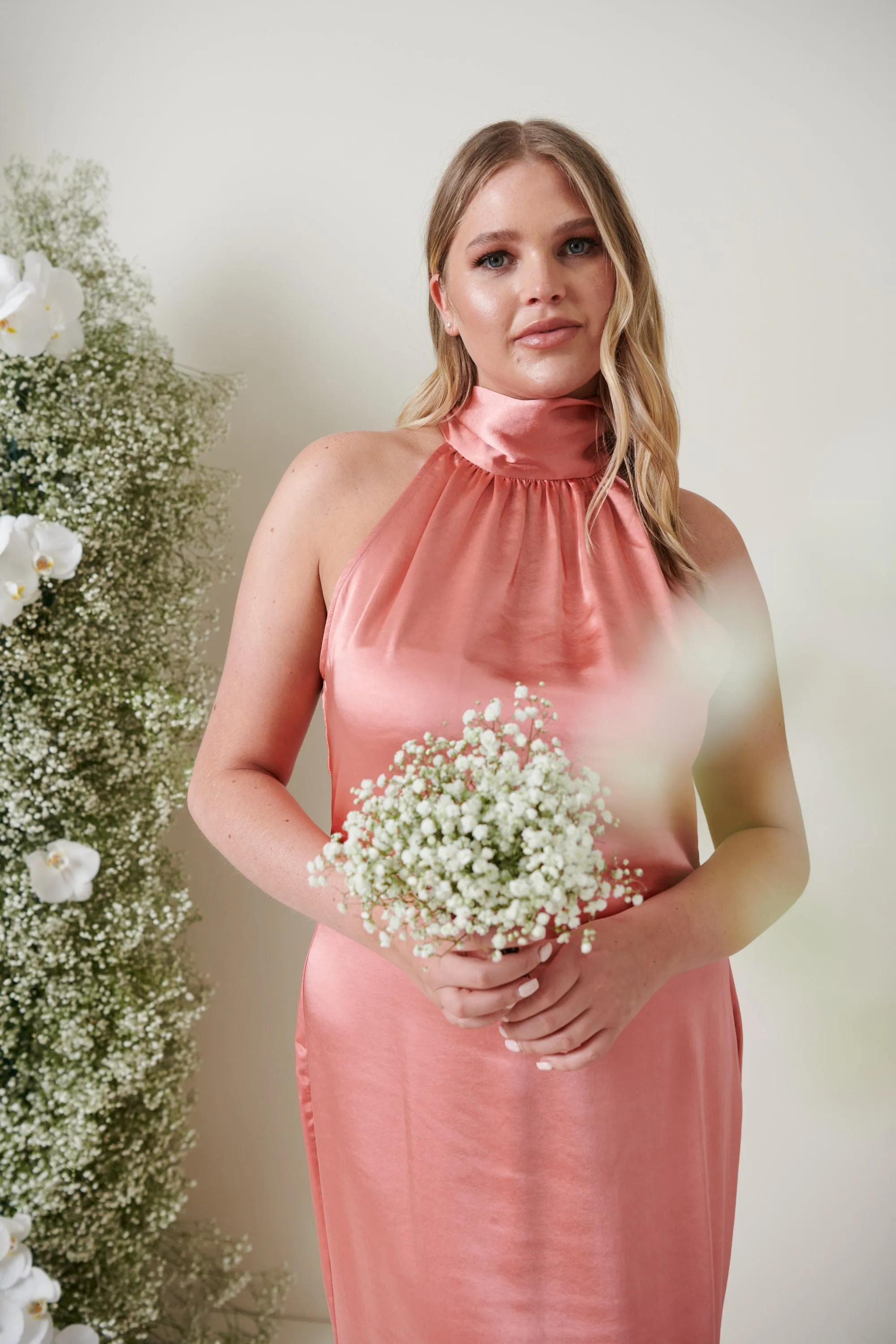Odelle Maxi Bridesmaid Dress - Matte Apricot Pink sold by Pretty Lavish product image thumbnail 2