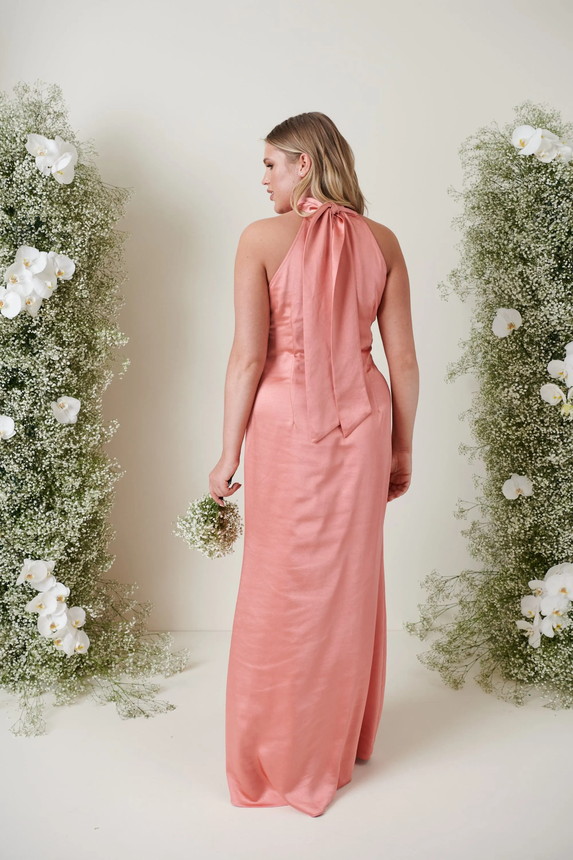 Odelle Maxi Bridesmaid Dress - Matte Apricot Pink sold by Pretty Lavish product image thumbnail 3