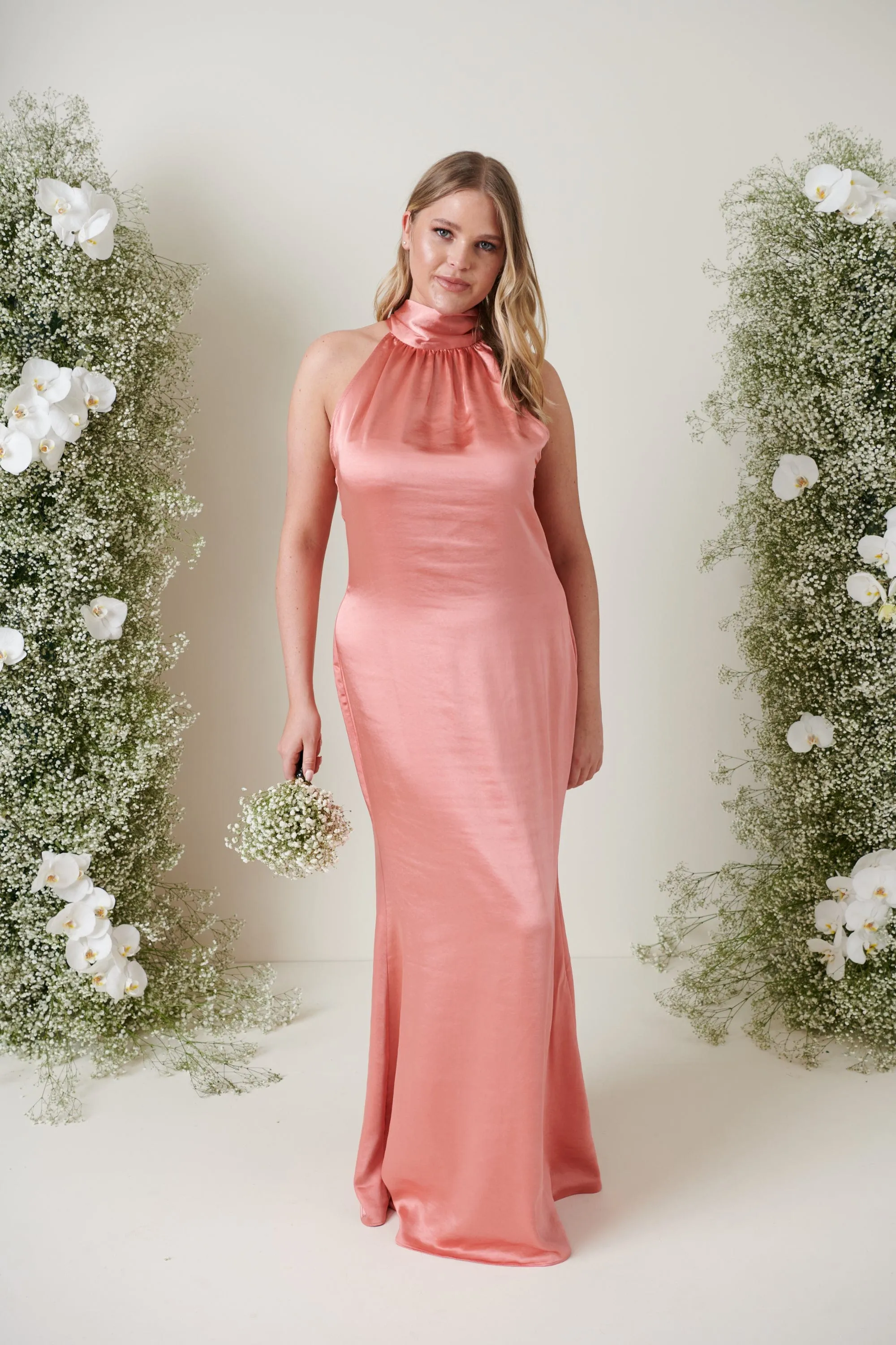 Odelle Maxi Bridesmaid Dress - Matte Apricot Pink sold by Pretty Lavish product image thumbnail 4