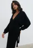 Aidan Cosy Wrap Dress - Black sold by Pretty Lavish
