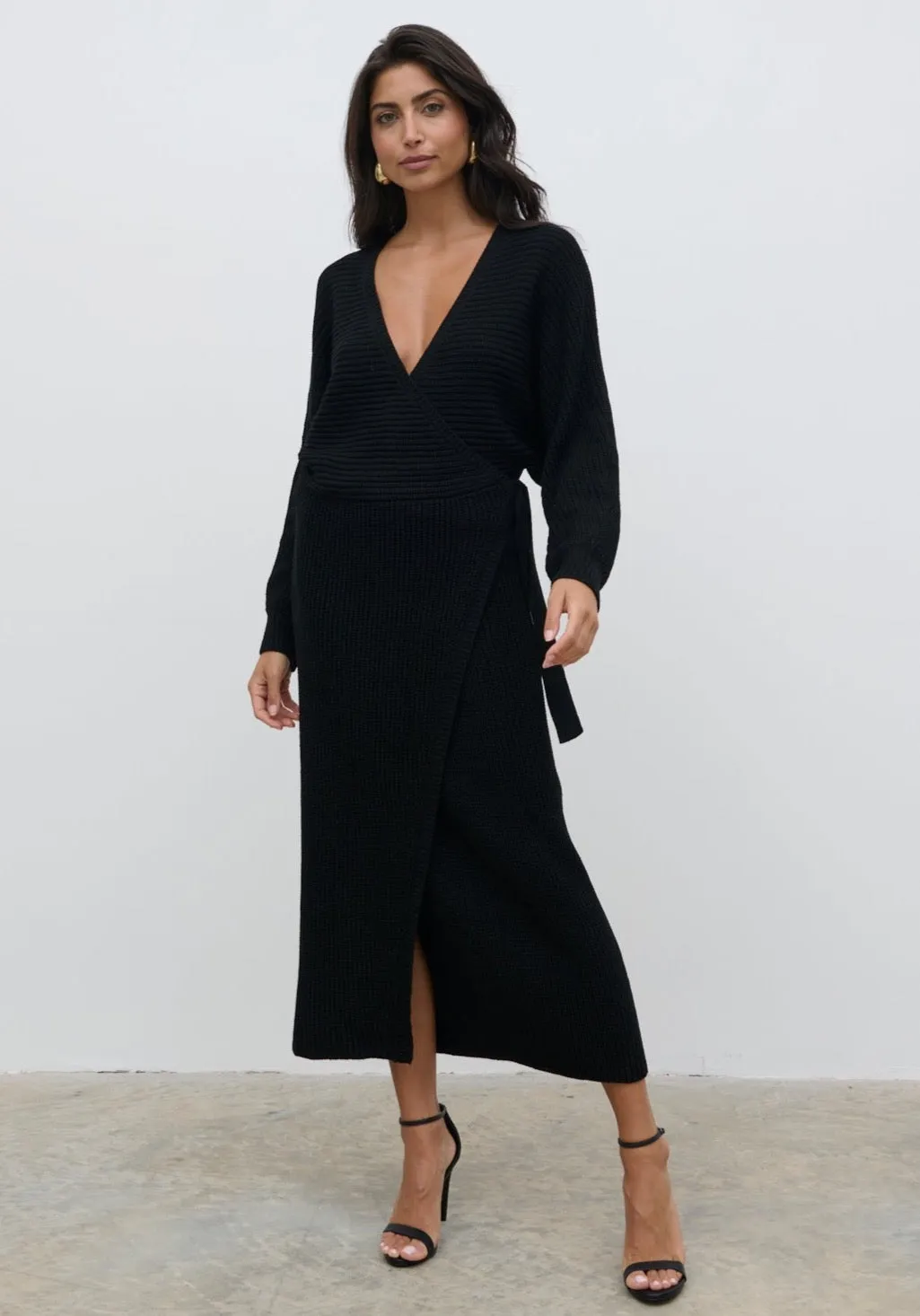 Aidan Cosy Wrap Dress - Black sold by Pretty Lavish product image thumbnail 3