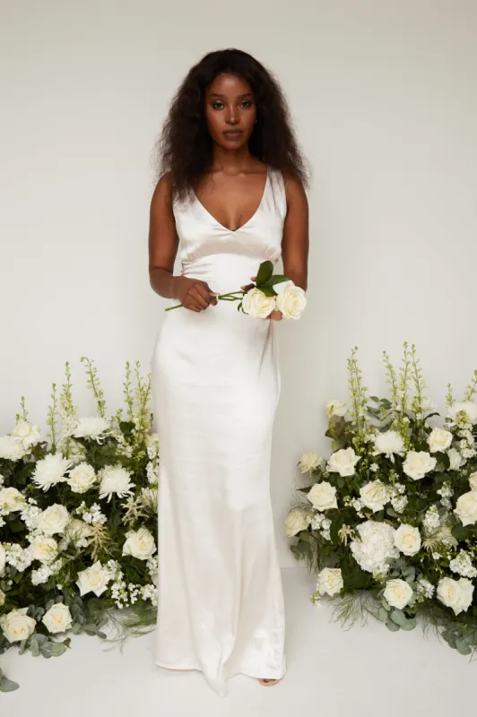 Esmee Maxi Bridesmaid Dress - Matte Champagne sold by Pretty Lavish