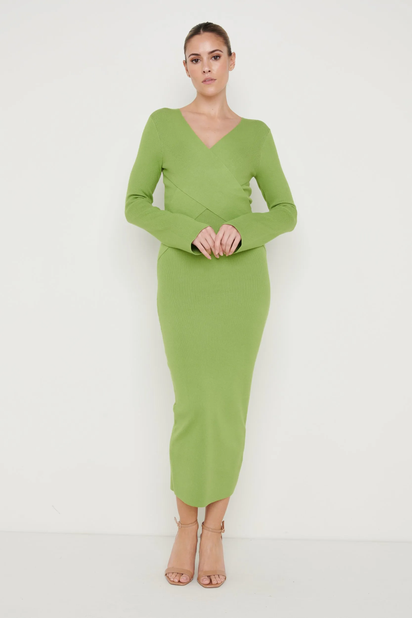 Jacklin Wrap Midaxi Dress - Green sold by Pretty Lavish product image thumbnail 2
