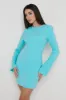 Charlene Long Sleeve Mini Dress - Turquoise sold by Pretty Lavish