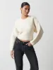 Simone Tie Back Jumper - Cream sold by Pretty Lavish