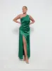 Amelia Ruched Maxi Bridesmaid Dress - Matte Emerald sold by Pretty Lavish