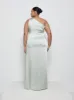 Amelia Ruched Maxi Bridesmaid Dress Curve - Sage sold by Pretty Lavish