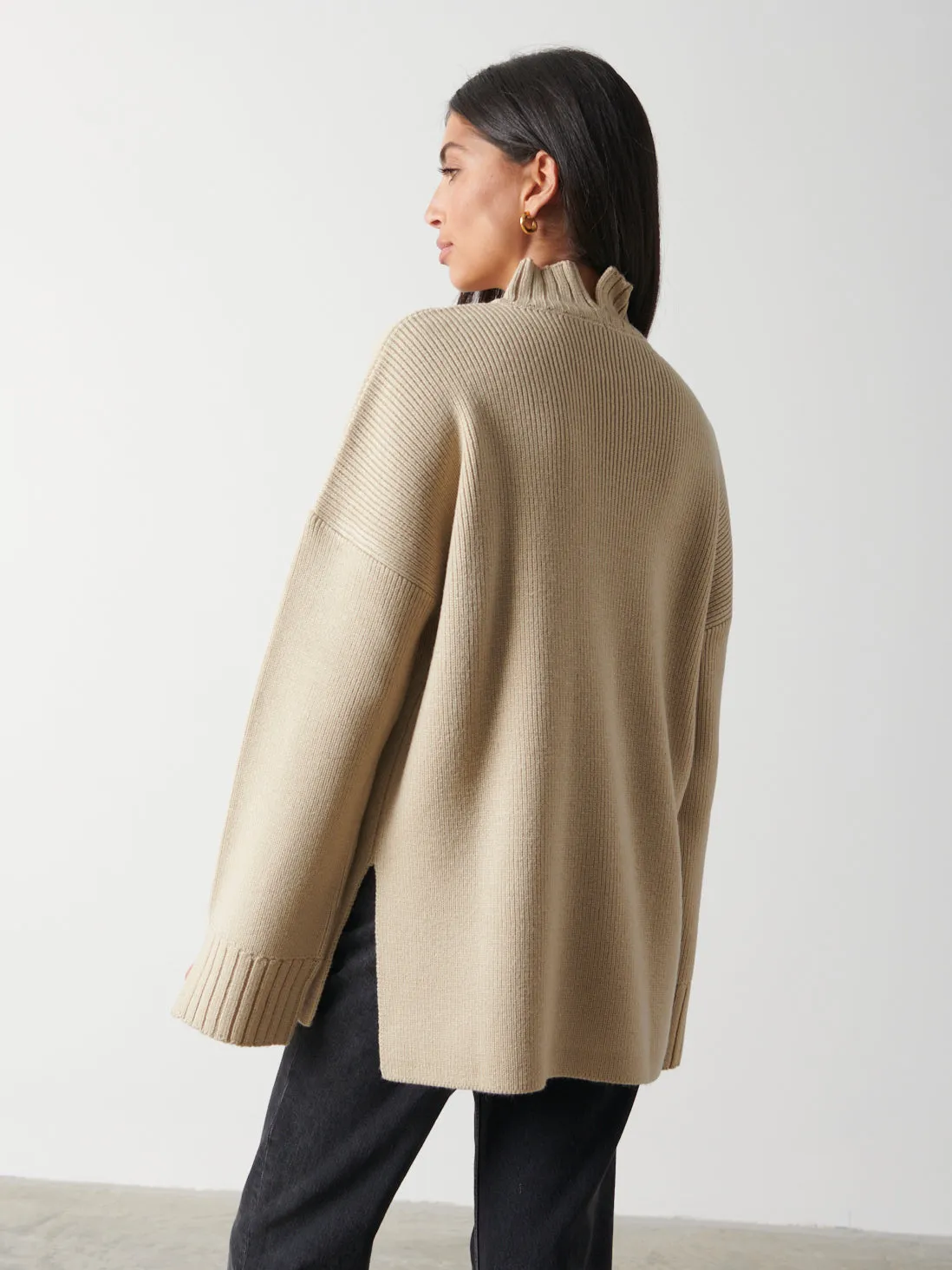 Amory Grown Neck Knit Jumper - Beige sold by Pretty Lavish product image thumbnail 4