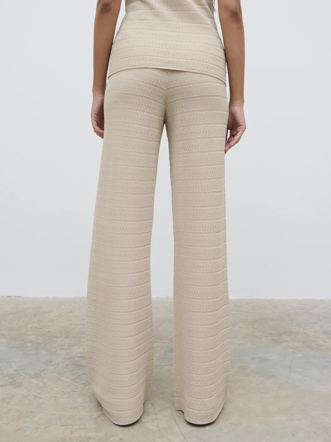 Bridget Crochet Knit Trousers - Beige sold by Pretty Lavish product image thumbnail 4