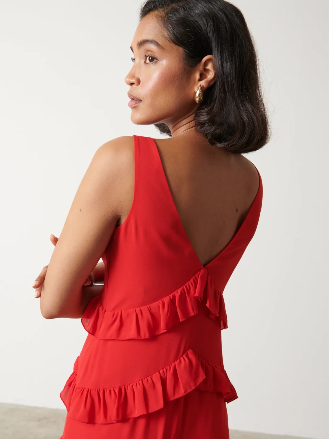 Piper Ruffle Maxi Dress - Red sold by Pretty Lavish product image thumbnail 4