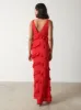 Piper Ruffle Maxi Dress - Red sold by Pretty Lavish