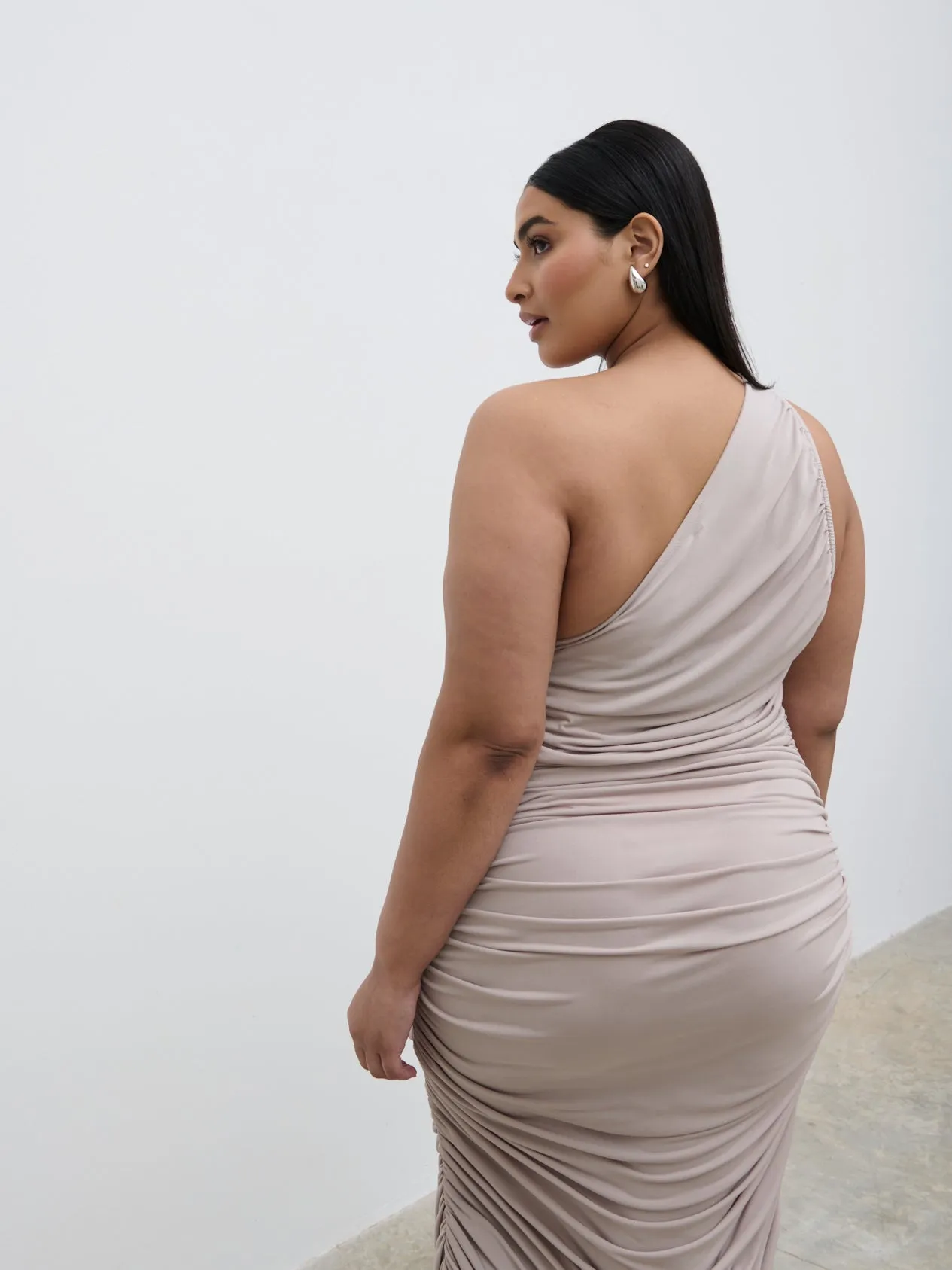 Zephee Jersey Midaxi Dress Curve - Stone sold by Pretty Lavish product image thumbnail 4