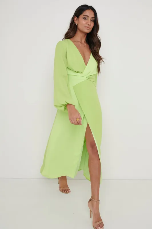 Frieda Knot Contrast Dress - Green sold by Pretty Lavish
