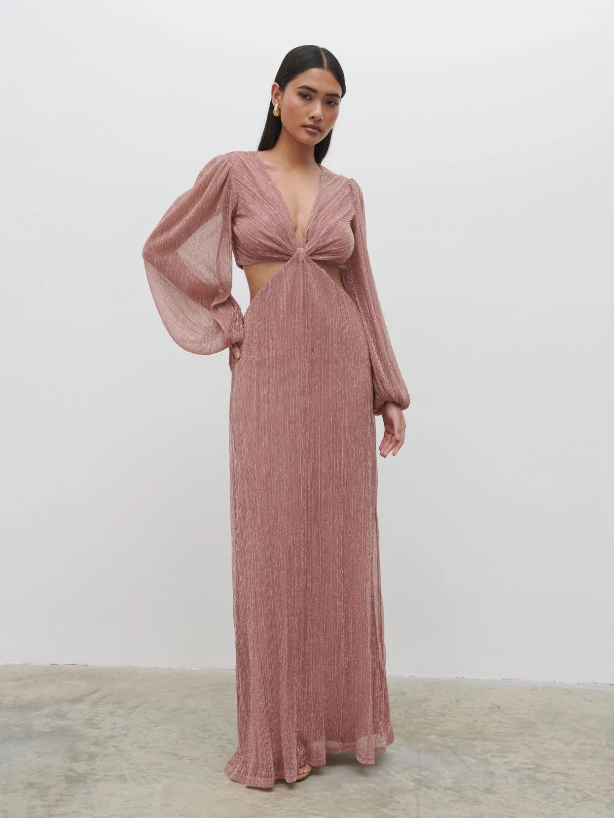 Zaya Plisse Metallic Maxi Dress - Pink sold by Pretty Lavish product image thumbnail 4