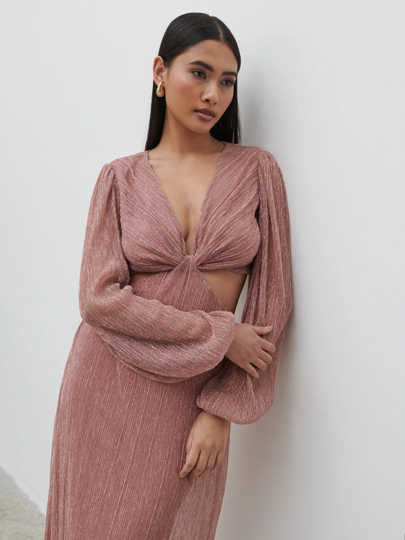Zaya Plisse Metallic Maxi Dress - Pink sold by Pretty Lavish product image thumbnail 5