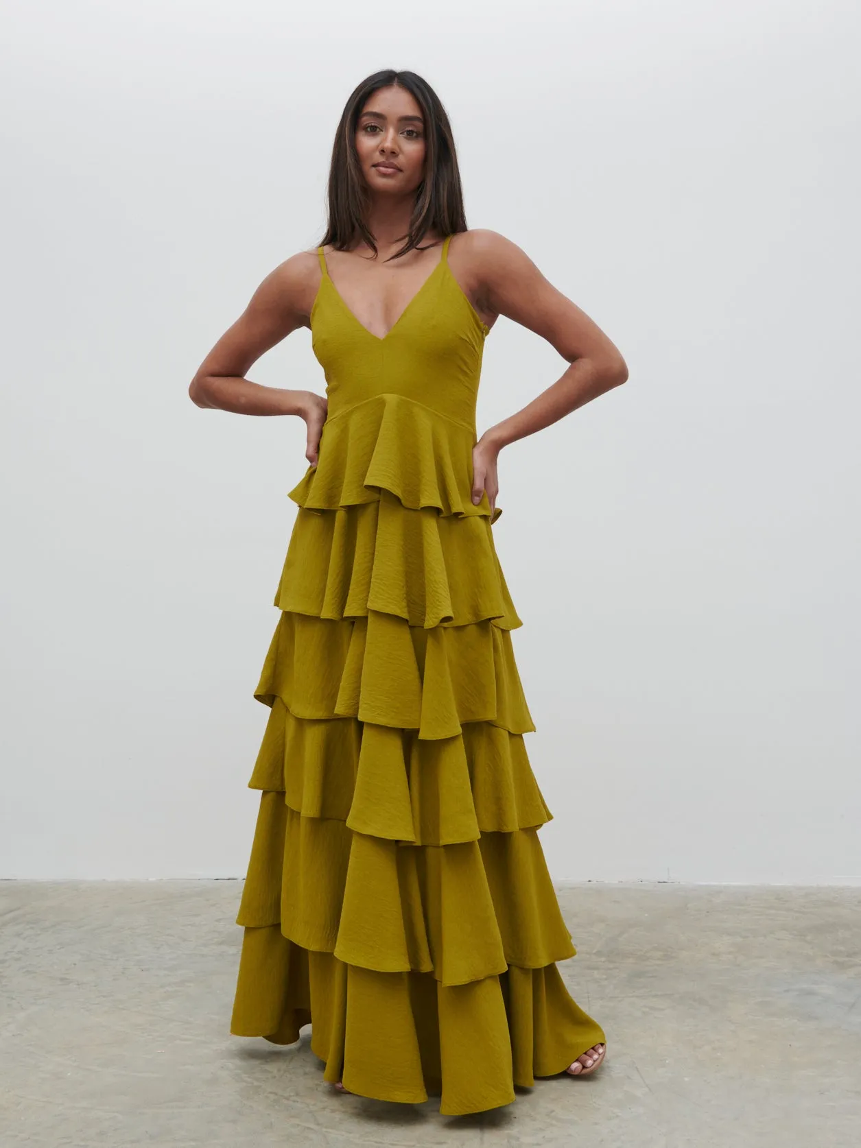 Lissy Textured Maxi Dress - Chartreuse sold by Pretty Lavish