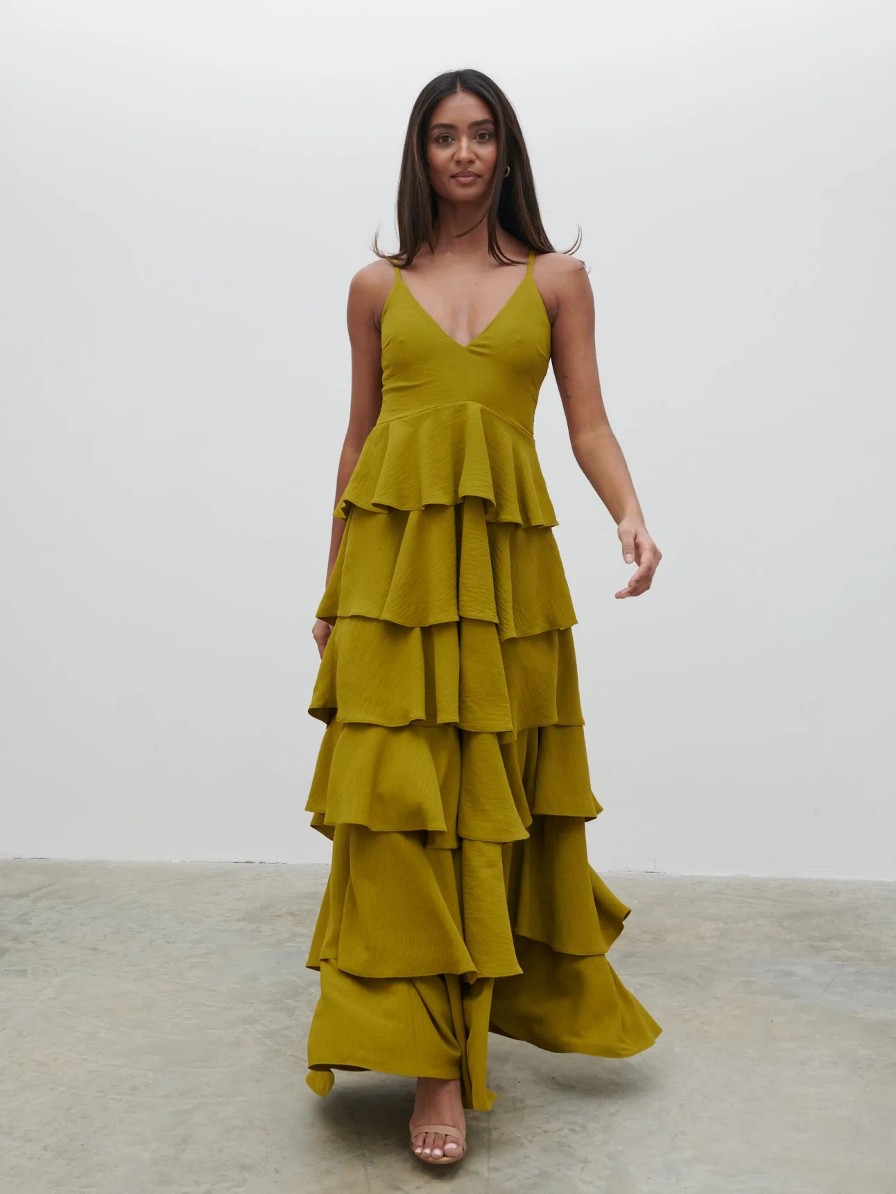 Lissy Textured Maxi Dress - Chartreuse sold by Pretty Lavish product image thumbnail 3