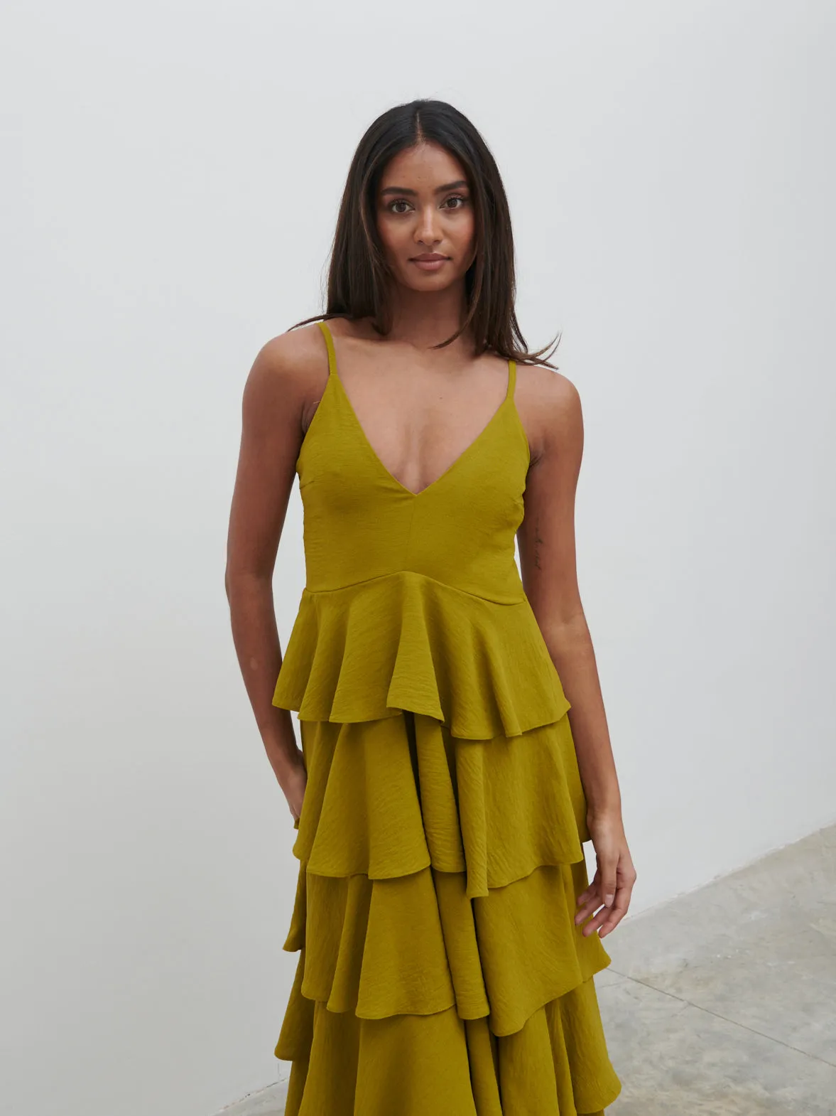 Lissy Textured Maxi Dress - Chartreuse sold by Pretty Lavish product image thumbnail 2