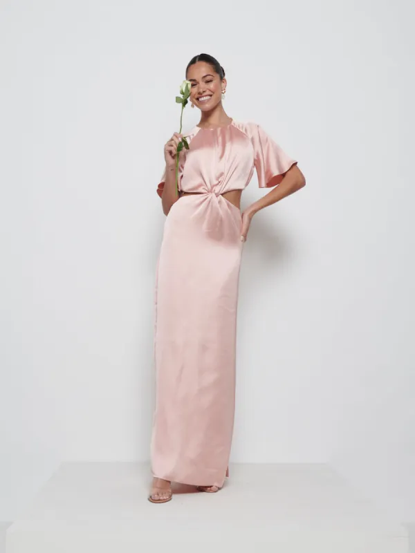Zara Twist Knot Bridesmaid Dress - Blush sold by Pretty Lavish