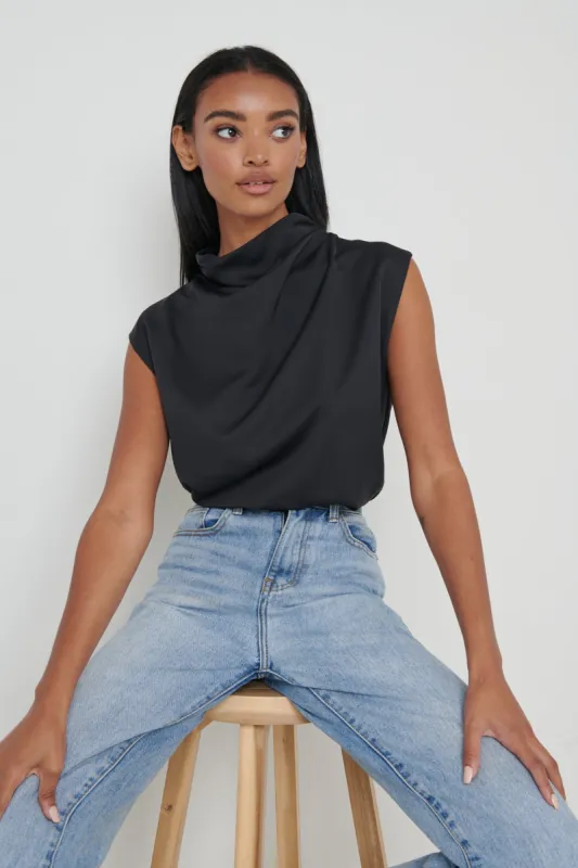 Farrah Blouse - Black sold by Pretty Lavish