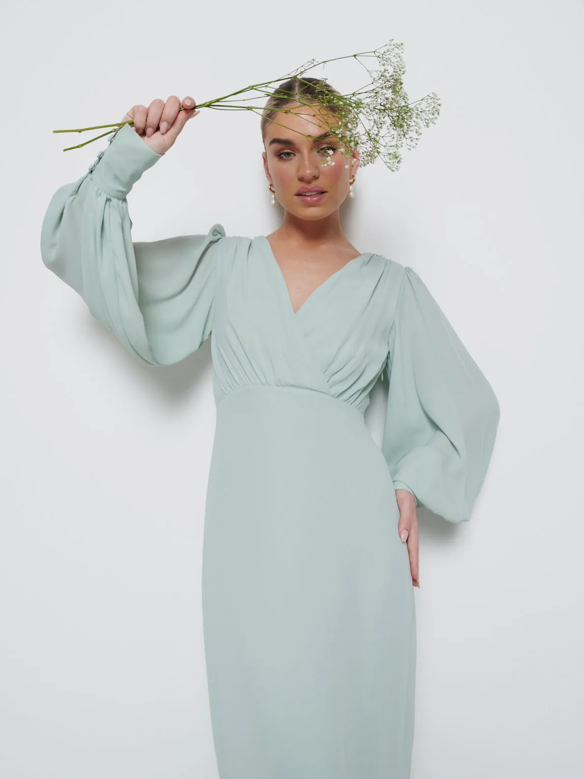 Sienna Chiffon Bridesmaid Dress - Sage sold by Pretty Lavish product image thumbnail 2