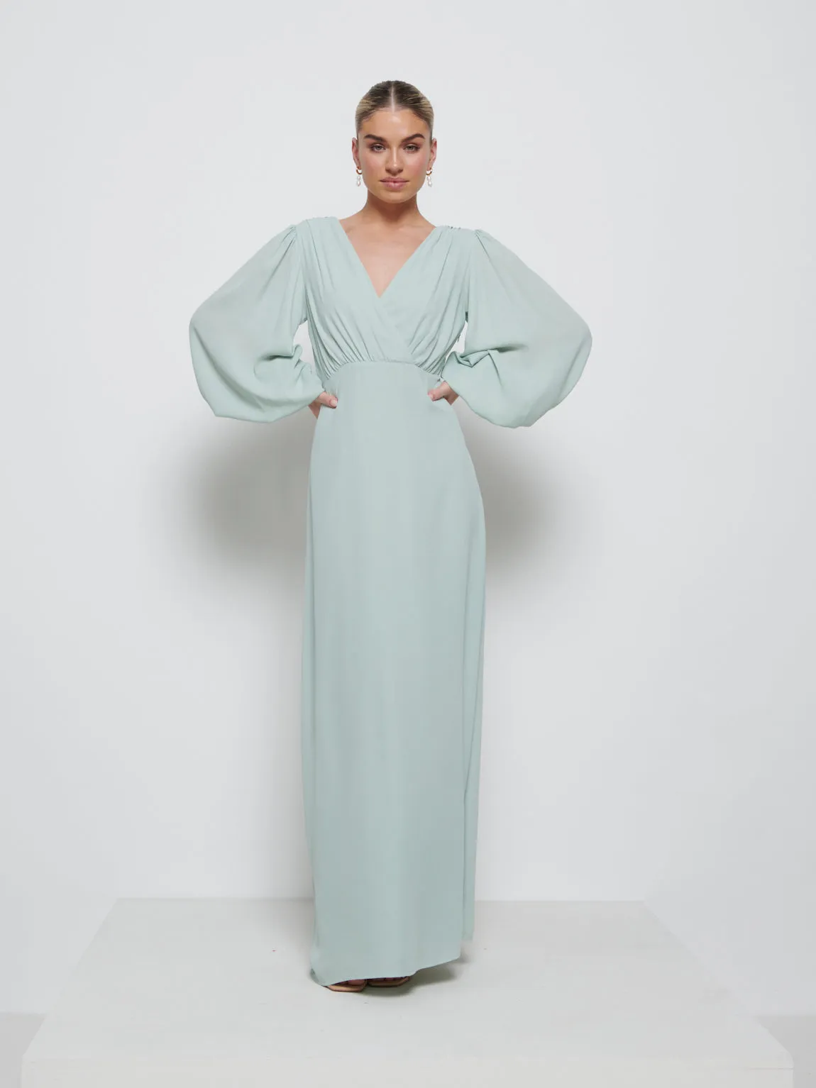 Sienna Chiffon Bridesmaid Dress - Sage sold by Pretty Lavish product image thumbnail 4