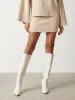 Sloane A-line Knit Mini Skirt - Oatmeal sold by Pretty Lavish