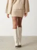 Sloane A-line Knit Mini Skirt - Oatmeal sold by Pretty Lavish