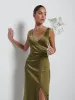 Esmee Wrap Maxi Bridesmaid Dress - Dark Olive sold by Pretty Lavish