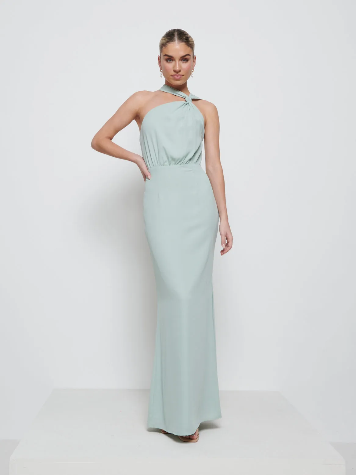 Milly Chiffon Bridesmaid Dress - Sage sold by Pretty Lavish