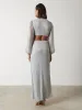 Zaya Plisse Metallic Maxi Dress - Silver sold by Pretty Lavish