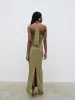Luella Halterneck Maxi Dress - Olive sold by Pretty Lavish