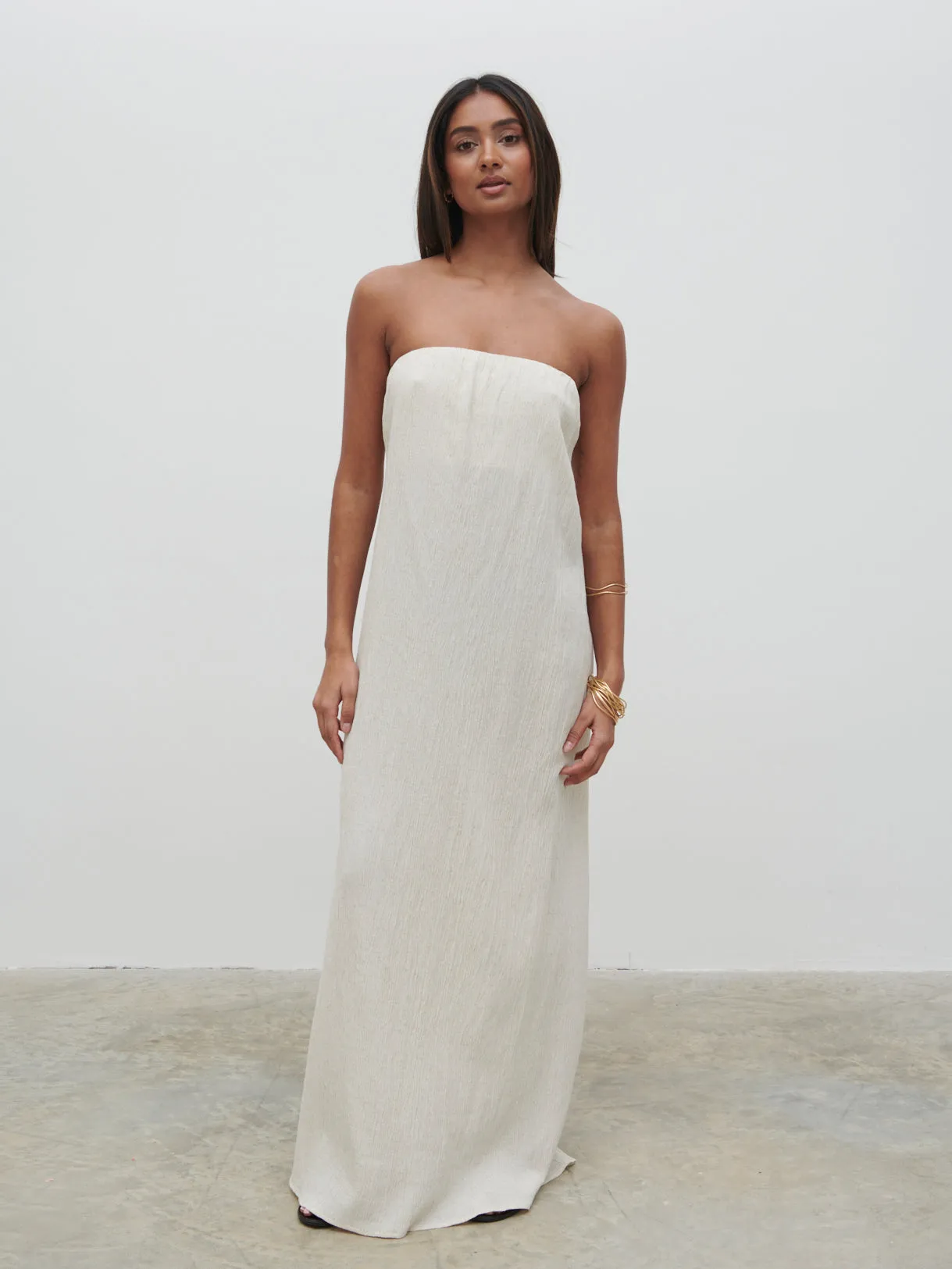 Demi Bandeau Maxi Dress - Natural sold by Pretty Lavish product image thumbnail 5