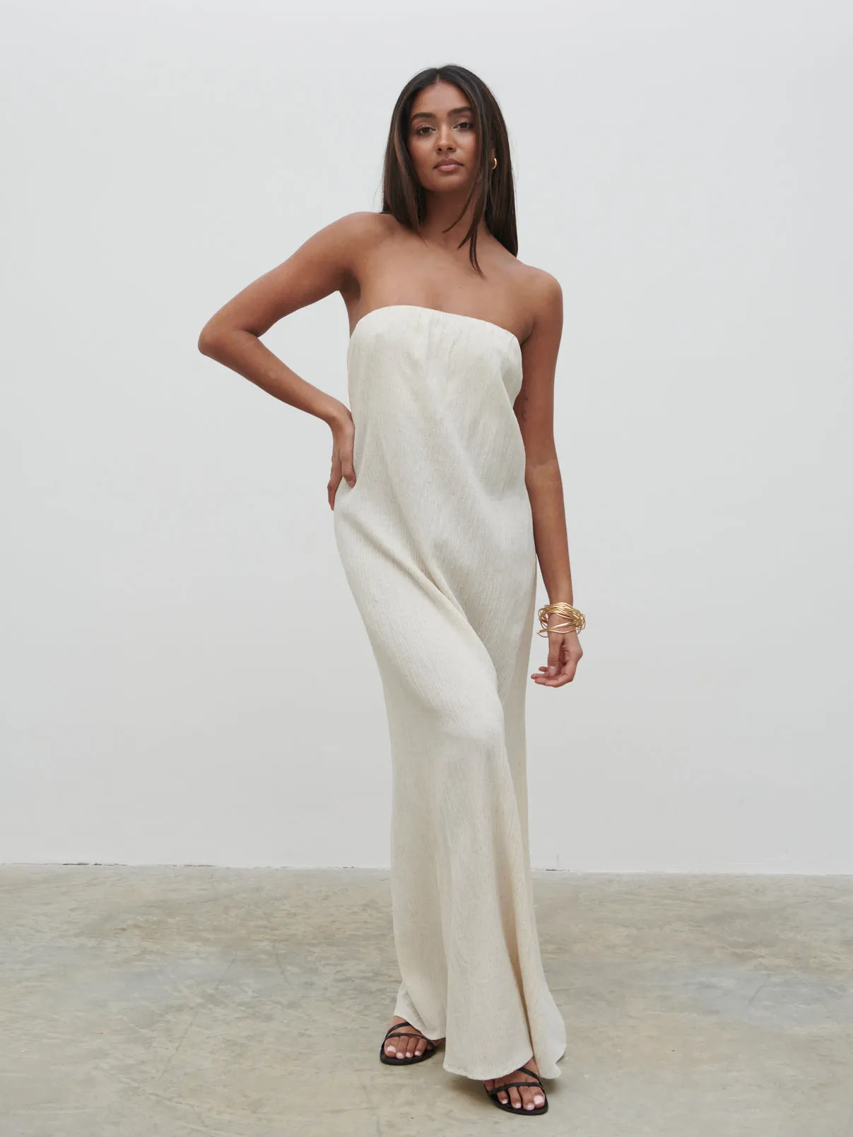 Demi Bandeau Maxi Dress - Natural sold by Pretty Lavish product image thumbnail 2