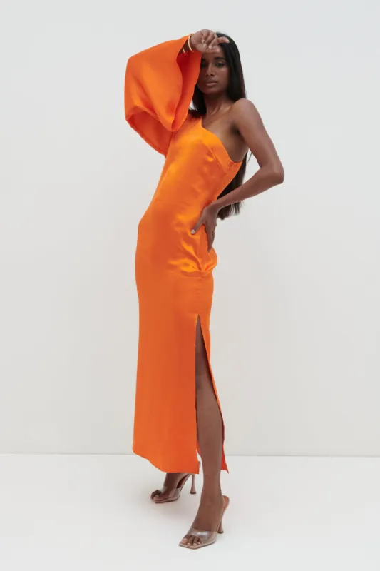 Cheyenne One Shoulder Dress - Aperol sold by Pretty Lavish