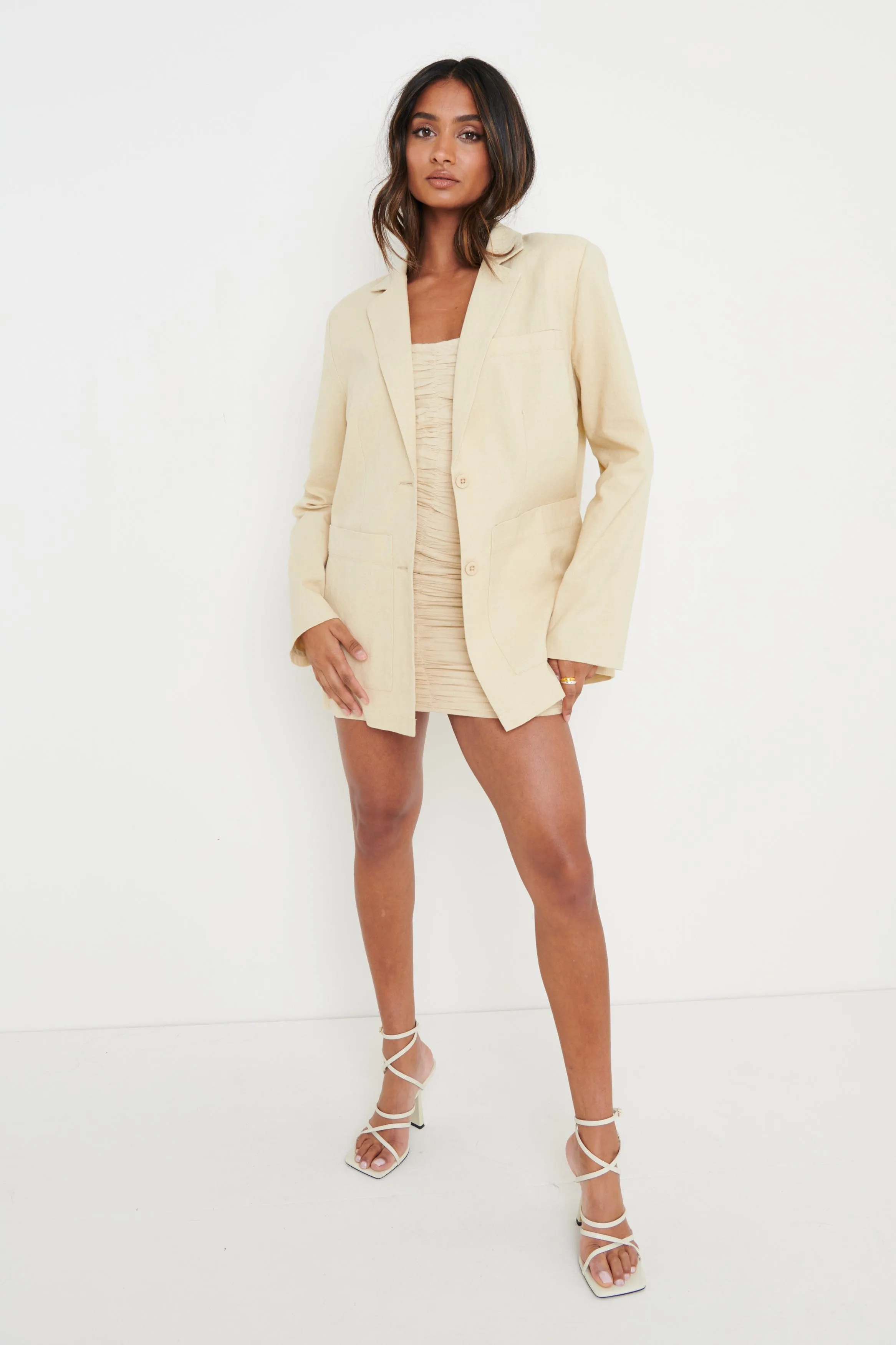 Dylan Dad Linen Blazer - Beige sold by Pretty Lavish product image thumbnail 2