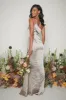 Amelia Maxi Bridesmaid Dress - Matte Olive Grey sold by Pretty Lavish