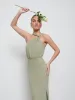 Milly Chiffon Bridesmaid Dress - Olive sold by Pretty Lavish