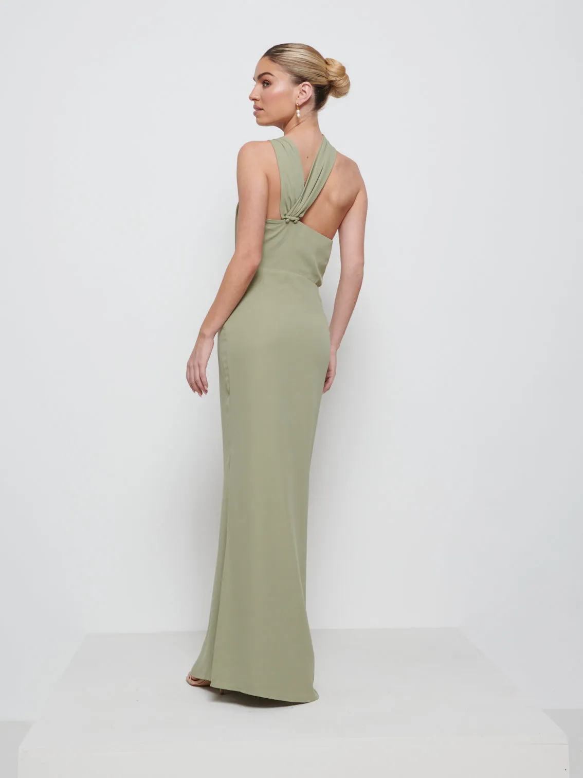 Milly Chiffon Bridesmaid Dress - Olive sold by Pretty Lavish product image thumbnail 3